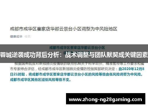 蓉城逆袭成功背后分析:战术调整与团队默契成关键因素 蓉城逆袭成功背后分析:战术调整与团队默契成关键因素